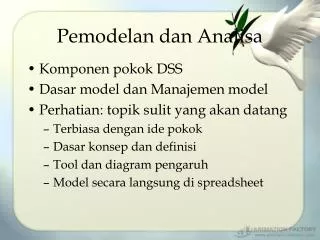 pemodelan dan analisa