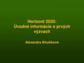 horizont 2020 vodn inform cie o prv ch v zvach