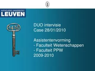 duo intervisie case 28 01 2010 assistentenvorming faculteit wetenschappen faculteit ppw 2009 2010