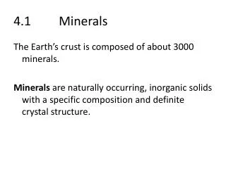 4.1 		Minerals