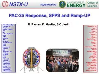 PAC-35 Response , SFPS and Ramp-UP