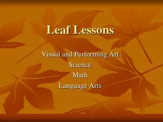 Leaf Lessons