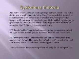 sykkelens historie