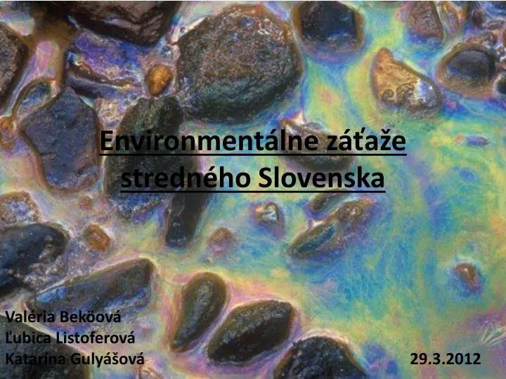 environment lne z a e stredn ho slovenska