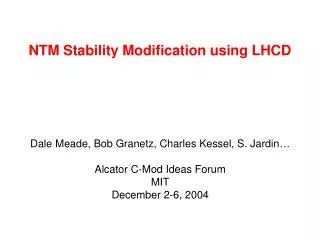 NTM Stability Modification using LHCD