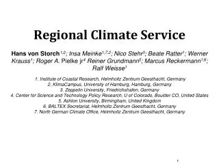 Regional Climate Service