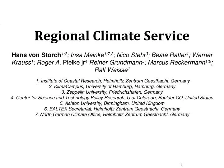 regional climate service