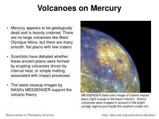 Volcanoes on Mercury