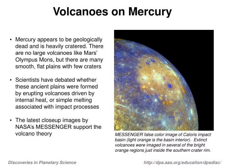 volcanoes on mercury