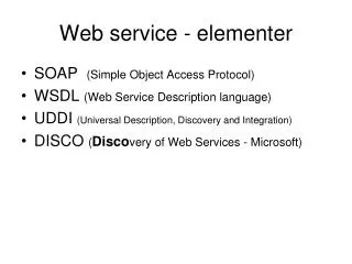 Web service - elementer