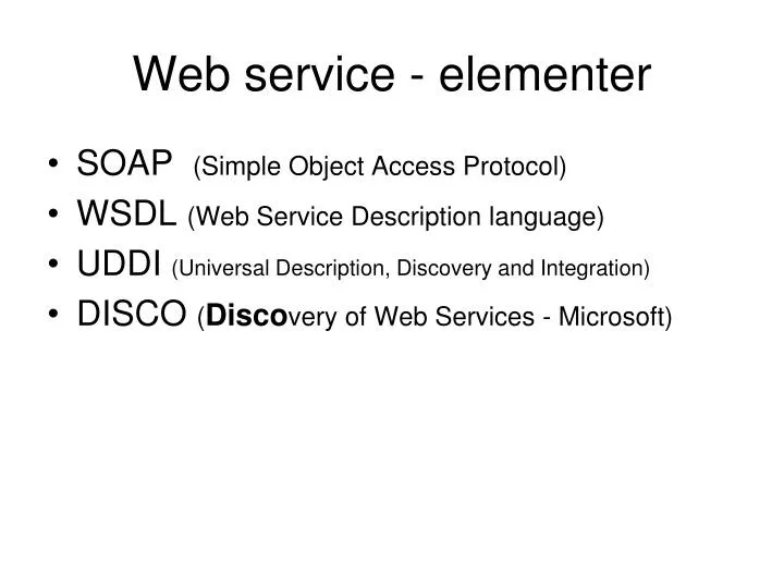 web service elementer