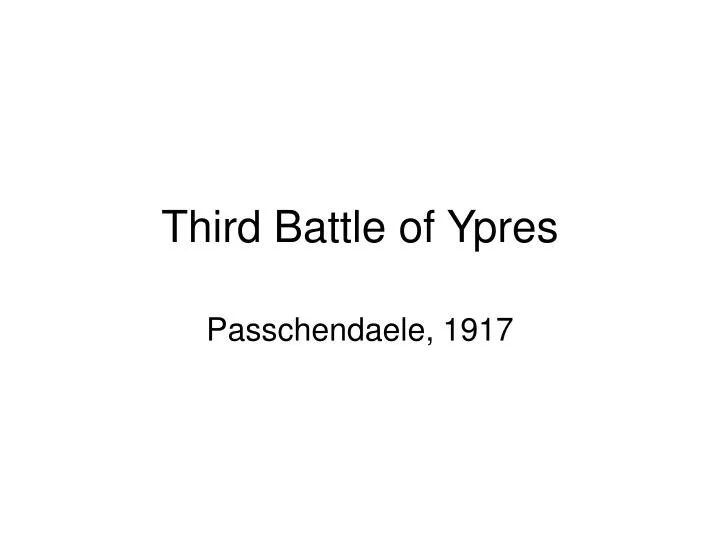 third battle of ypres