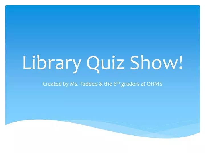 library quiz show