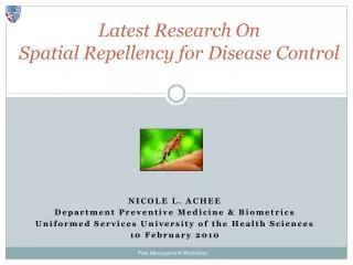 Latest Research On Spatial Repellency for Disease Control