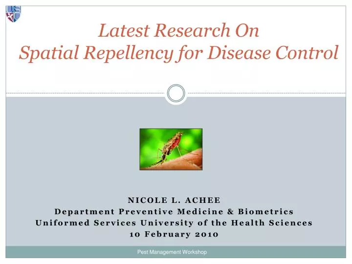latest research on spatial repellency for disease control