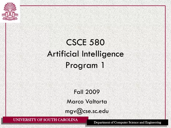 csce 580 artificial intelligence program 1