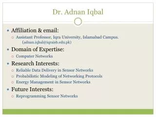 Dr. Adnan Iqbal