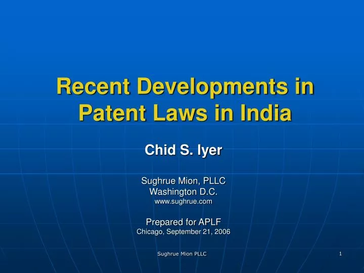 recent developments in patent laws in india