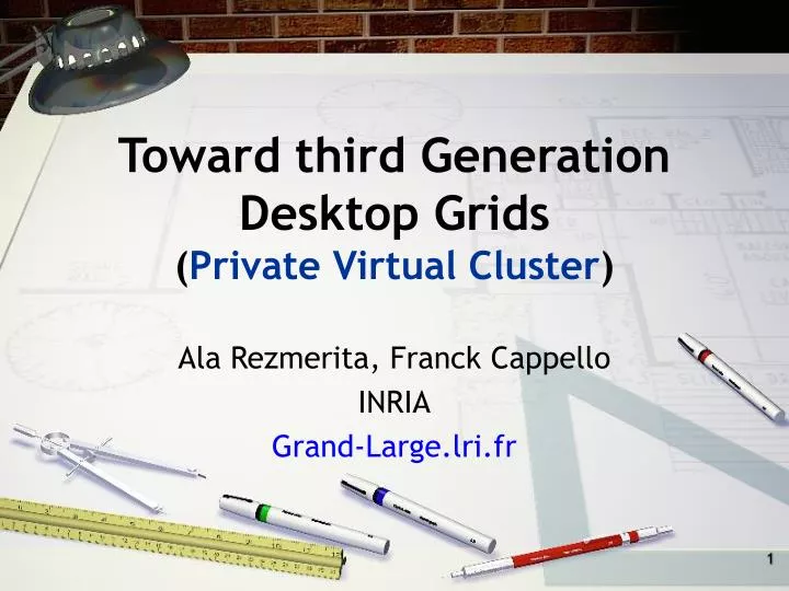 toward third generation desktop grids private virtual cluster