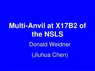 Multi-Anvil at X17B2 of the NSLS