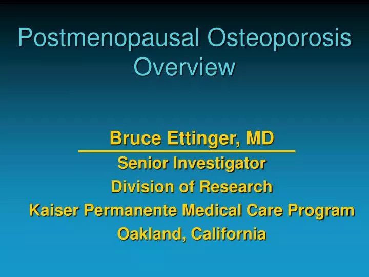 postmenopausal osteoporosis overview