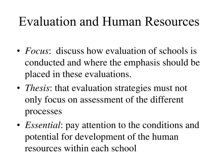 evaluation and human resources
