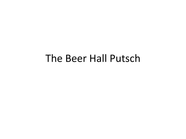 the beer hall putsch