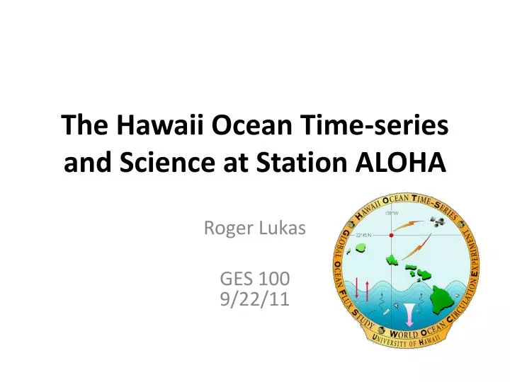 the hawaii ocean time series and science at station aloha