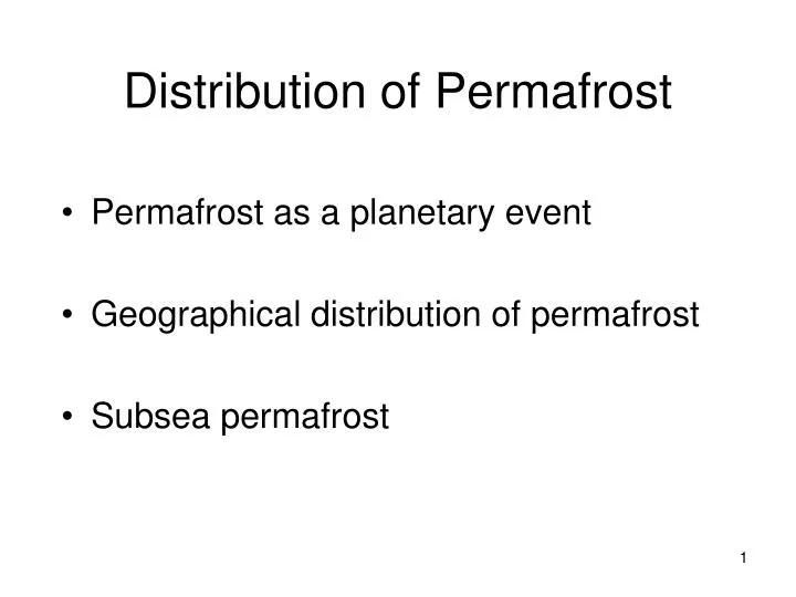 distribution of permafrost