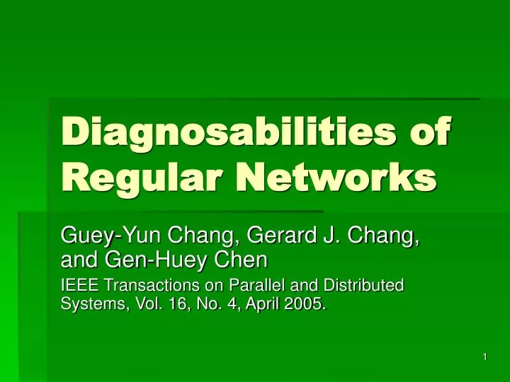 diagnosabilities of regular networks