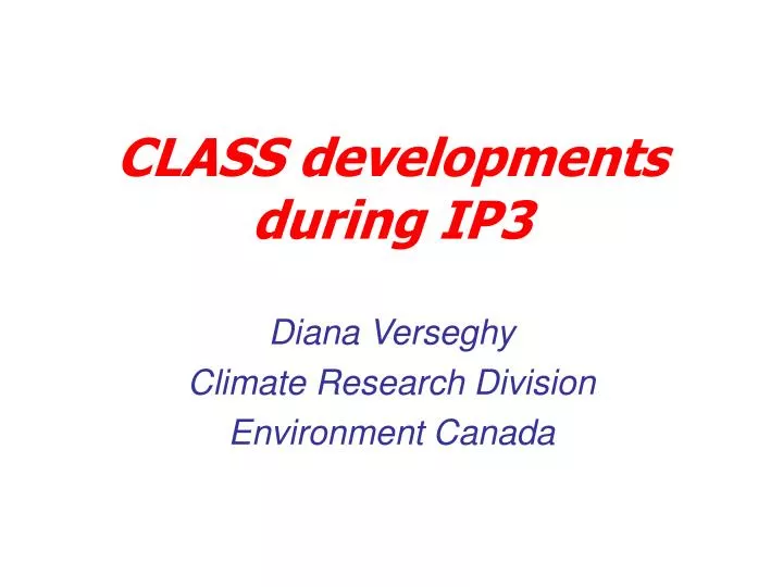 class developments during ip3