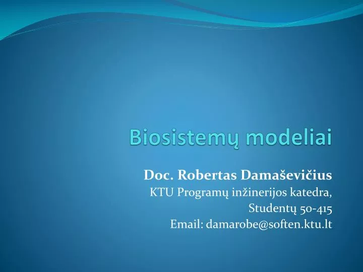biosistem modeliai