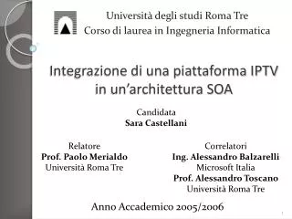 integrazione di una piattaforma iptv in un architettura soa