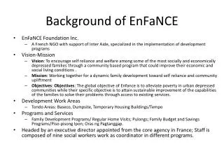 Background of EnFaNCE