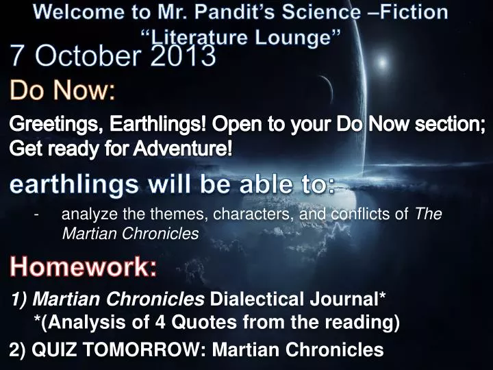 welcome to mr pandit s science fiction literature lounge