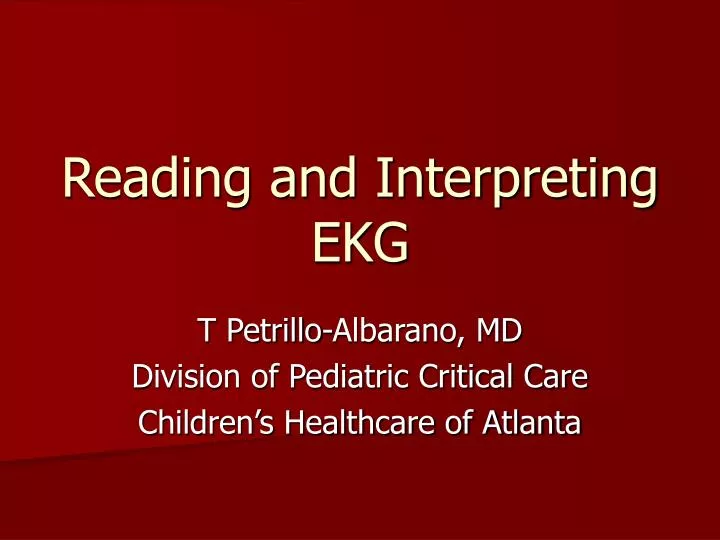reading and interpreting ekg
