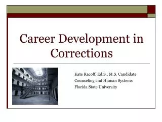 Career Development in Corrections