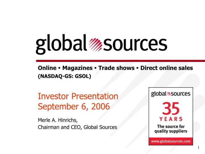 investor presentation september 6 2006
