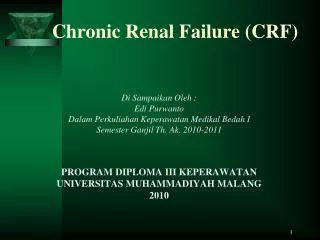 chronic renal failure crf