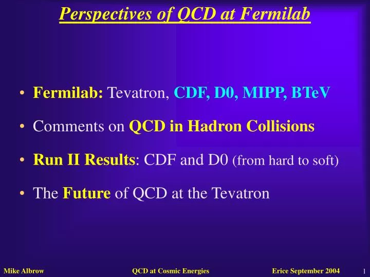 perspectives of qcd at fermilab