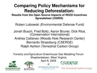 Ruben Lubowski ( Environmental Defense Fund)