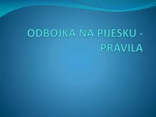 odbojka na pijesku pravila