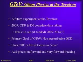 GTeV: Gluon Physics at the Tevatron