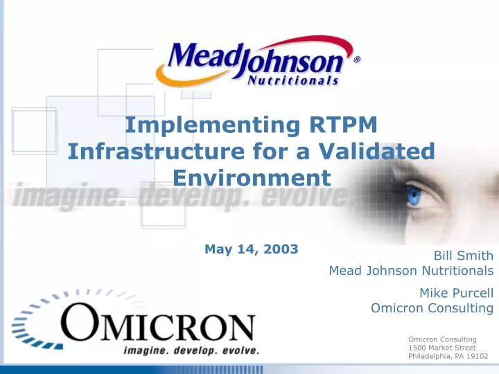 implementing rtpm infrastructure for a validated environment may 14 2003