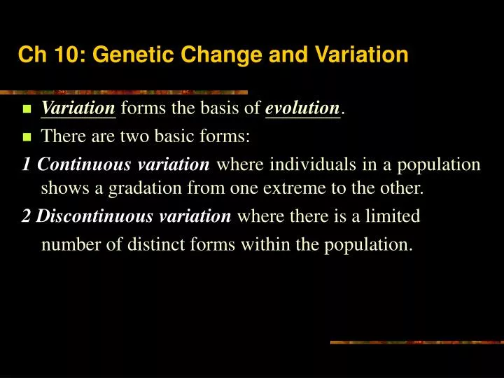 ch 10 genetic change and variation
