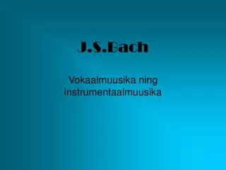 j s bach