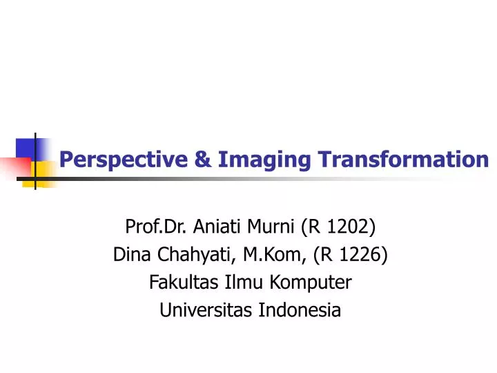 perspective imaging transformation