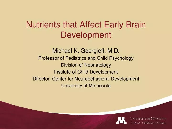 nutrients that affect early brain development