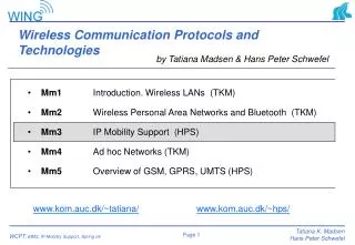 Wireless Communication Protocols and Technologies