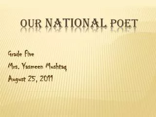 Our national poet
